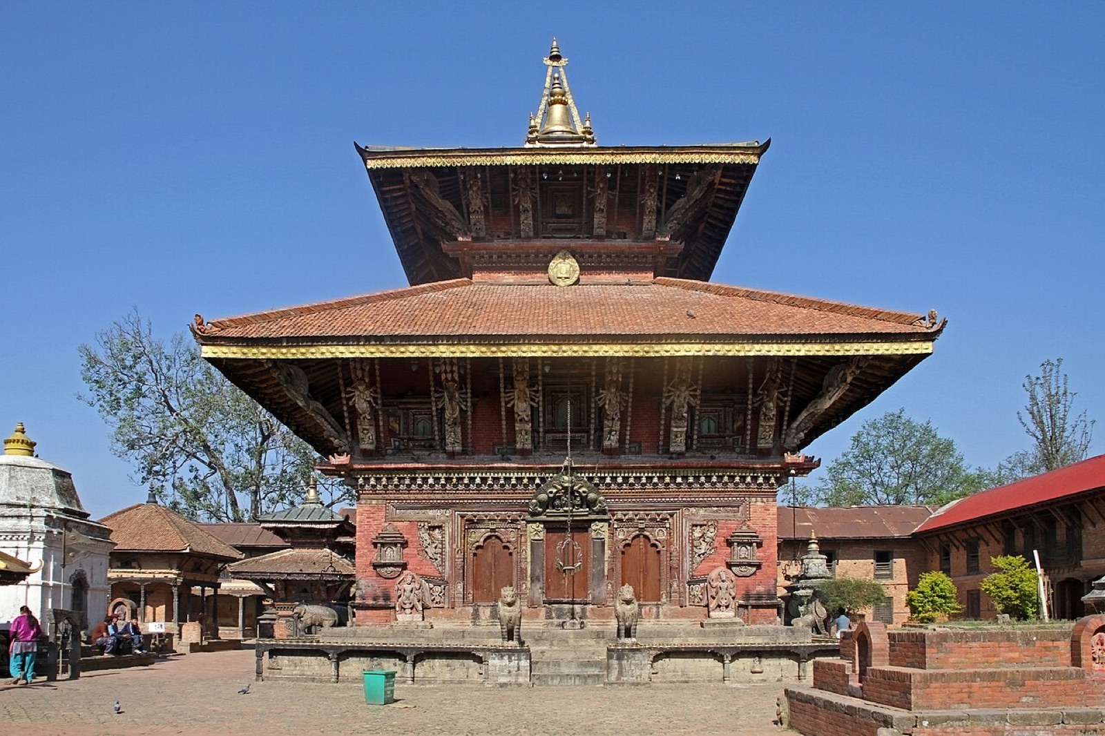 The two-tiered Changu Narayan Temple, Nepal’s oldest Hindu temple, on its hilltop above Bhaktapur