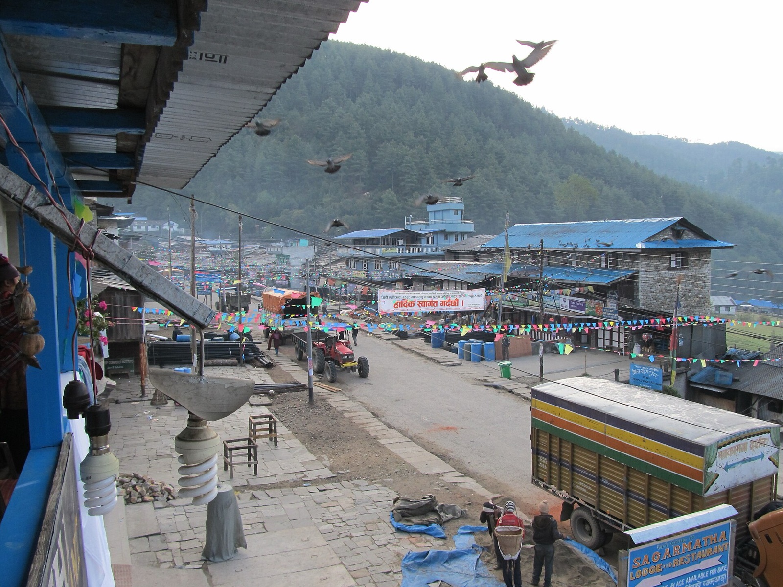 The main street of Jiri bazaar in Dolakha, the old gateway to the Everest trek