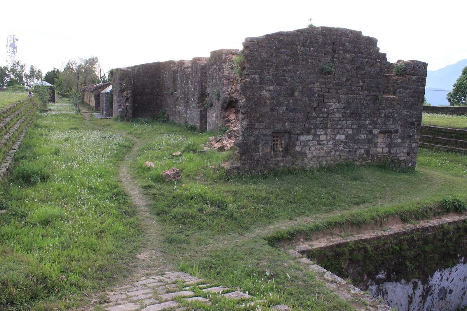 The stone ramparts and ruined bastions of Makwanpur Gadhi fort above Hetauda
